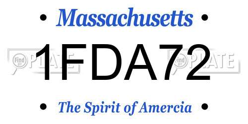 1FDA72 Massachusetts License Plate