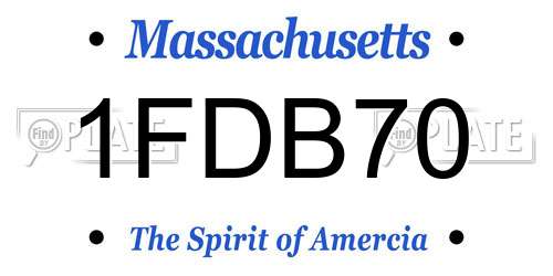 1FDB70 Massachusetts License Plate