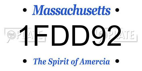 1FDD92 Massachusetts License Plate