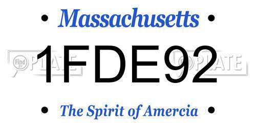 1FDE92 Massachusetts License Plate