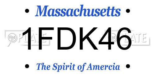 1FDK46 Massachusetts License Plate
