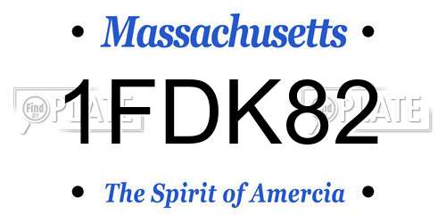 1FDK82 Massachusetts License Plate