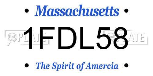 1FDL58 Massachusetts License Plate