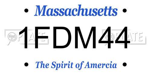 1FDM44 Massachusetts License Plate