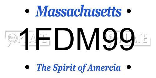 1FDM99 Massachusetts License Plate
