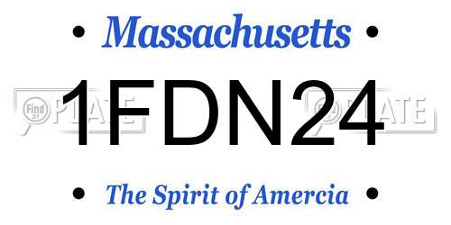 1FDN24 Massachusetts License Plate