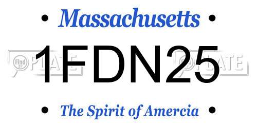 1FDN25 Massachusetts License Plate
