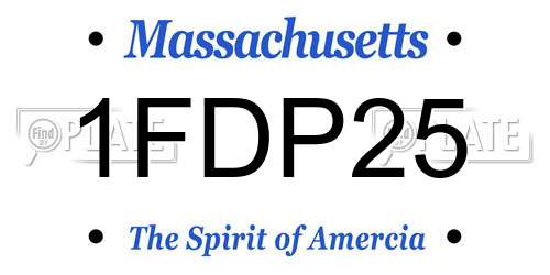 1FDP25 Massachusetts License Plate
