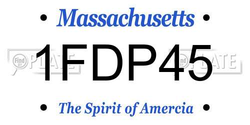 1FDP45 Massachusetts License Plate