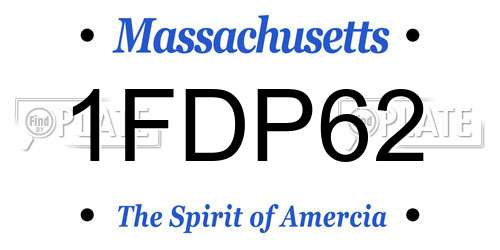 1FDP62 Massachusetts License Plate
