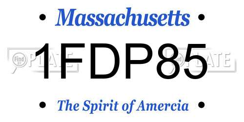 1FDP85 Massachusetts License Plate