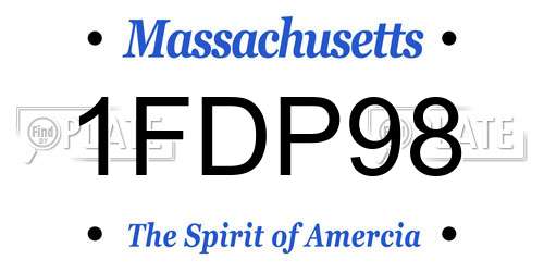1FDP98 Massachusetts License Plate
