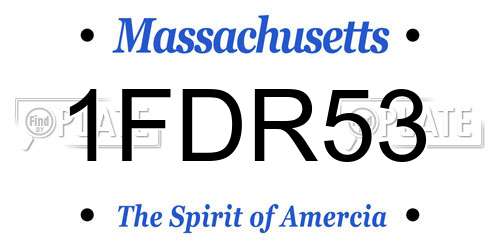 1FDR53 Massachusetts License Plate