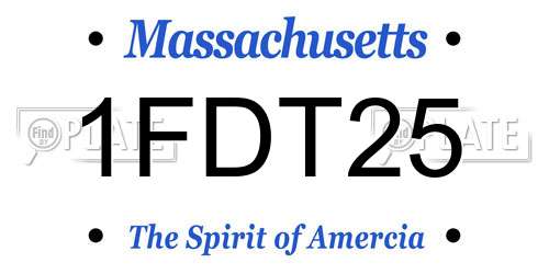1FDT25 Massachusetts License Plate