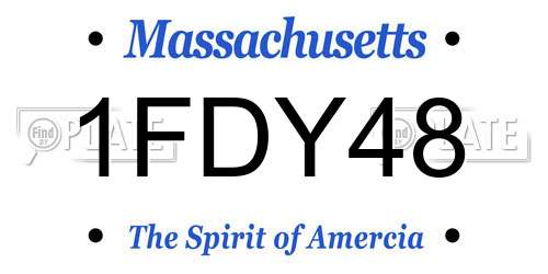 1FDY48 Massachusetts License Plate
