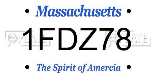1FDZ78 Massachusetts License Plate