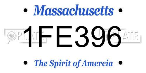 1FE396 Massachusetts License Plate