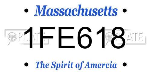 1FE618 Massachusetts License Plate