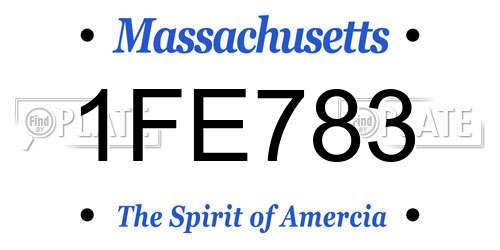 1FE783 Massachusetts License Plate