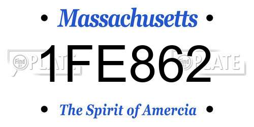 1FE862 Massachusetts License Plate