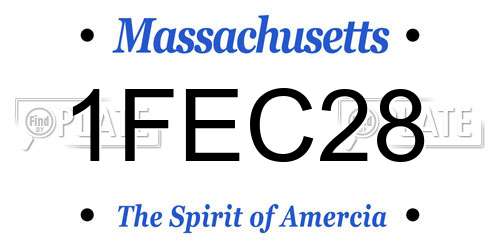 1FEC28 Massachusetts License Plate