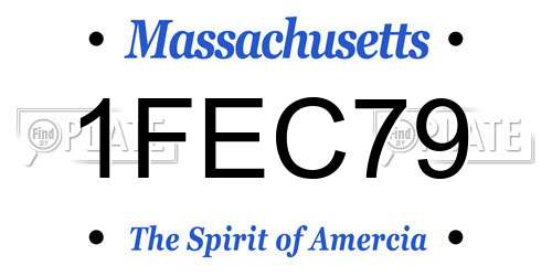 1FEC79 Massachusetts License Plate