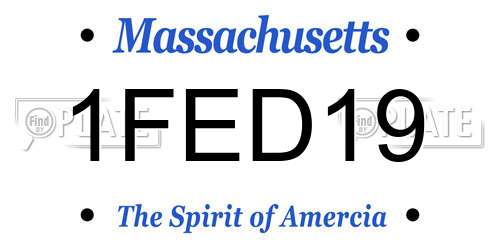 1FED19 Massachusetts License Plate