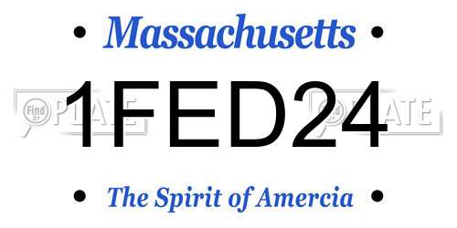 1FED24 Massachusetts License Plate