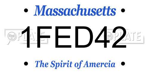 1FED42 Massachusetts License Plate