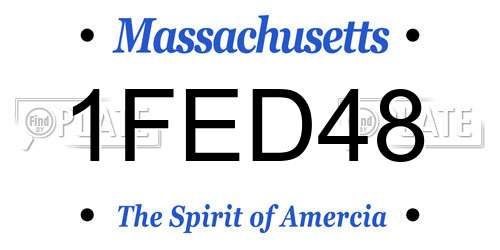 1FED48 Massachusetts License Plate