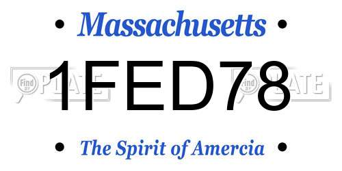 1FED78 Massachusetts License Plate