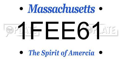 1FEE61 Massachusetts License Plate