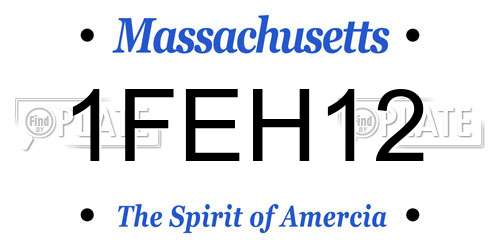 1FEH12 Massachusetts License Plate
