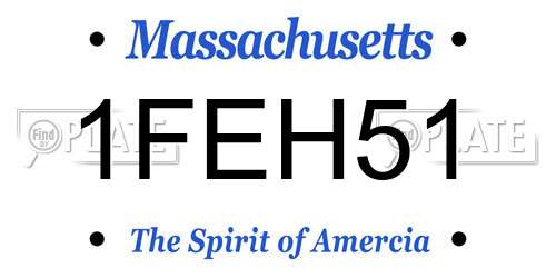 1FEH51 Massachusetts License Plate
