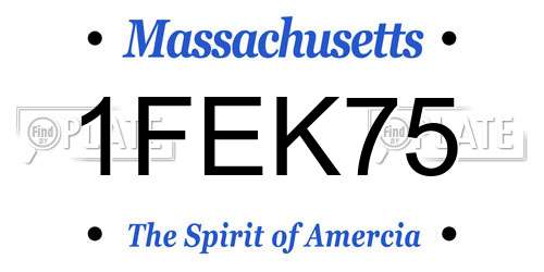 1FEK75 Massachusetts License Plate
