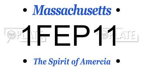 1FEP11 Massachusetts License Plate