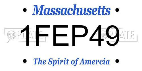 1FEP49 Massachusetts License Plate