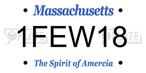 1FEW18 Massachusetts License Plate