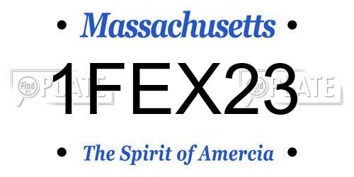 1FEX23 Massachusetts License Plate