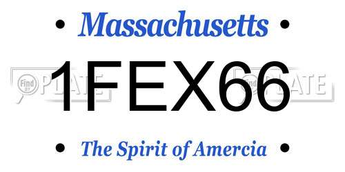 1FEX66 Massachusetts License Plate