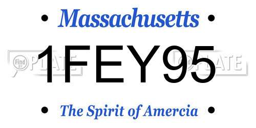 1FEY95 Massachusetts License Plate