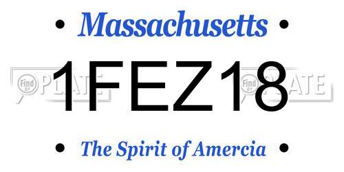 1FEZ18 Massachusetts License Plate