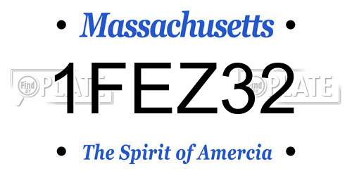1FEZ32 Massachusetts License Plate