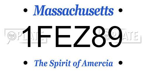 1FEZ89 Massachusetts License Plate