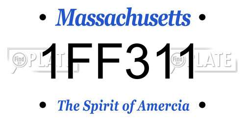 1FF311 Massachusetts License Plate