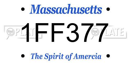 1FF377 Massachusetts License Plate