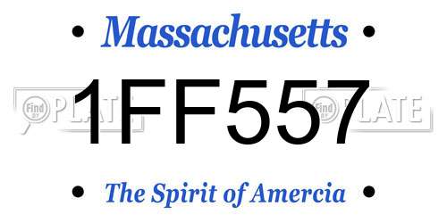 1FF557 Massachusetts License Plate