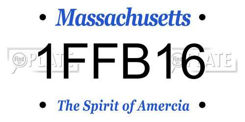 1FFB16 Massachusetts License Plate
