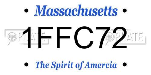 1FFC72 Massachusetts License Plate