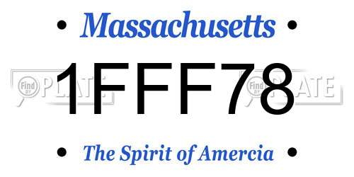 1FFF78 Massachusetts License Plate